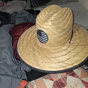 New Without Tags Never Worn Men's Straw Sun Hat with Black Band